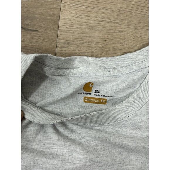 Carhartt Original Fit Grey Short Sleeve Work T-Shirt Size 2XL - Picture 2 of 4
